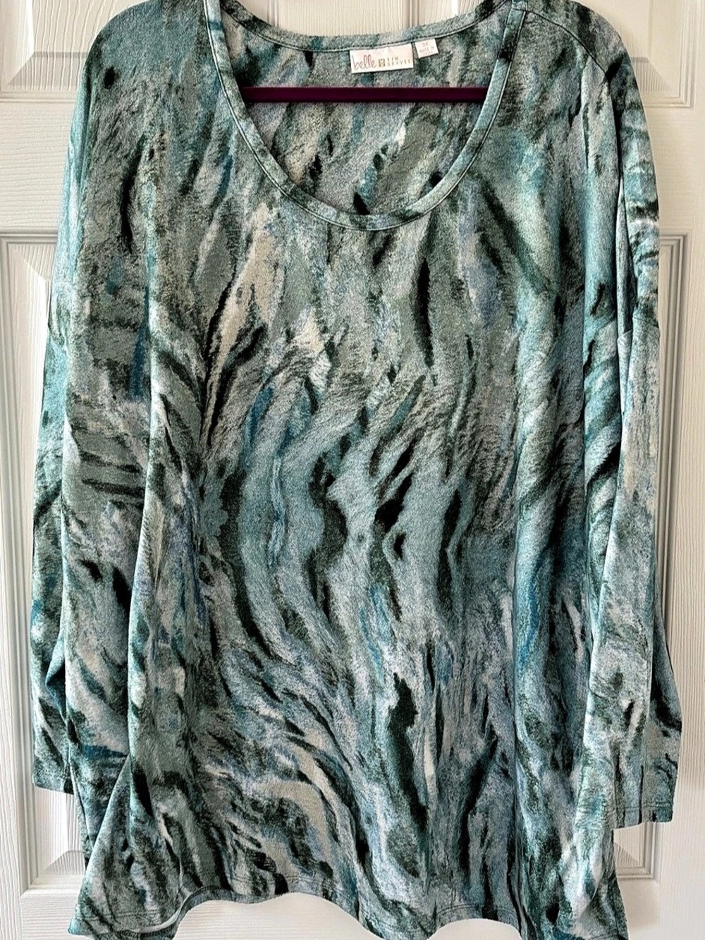 Belle by Kim Gravel Abstract Tunic in Blue & Green Size 3X